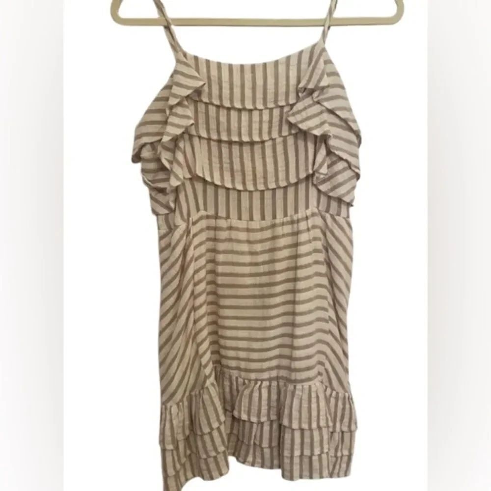 Merci Striped Dress with Ruffles